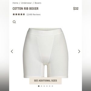 Skims COTTON RIB BOXER IN BONE